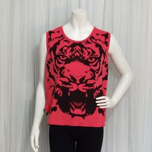 Xhilaration Tiger Print Tank Coral XL